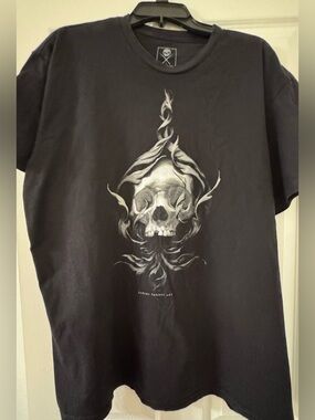Men's Black Graphic Skull T-Shirt